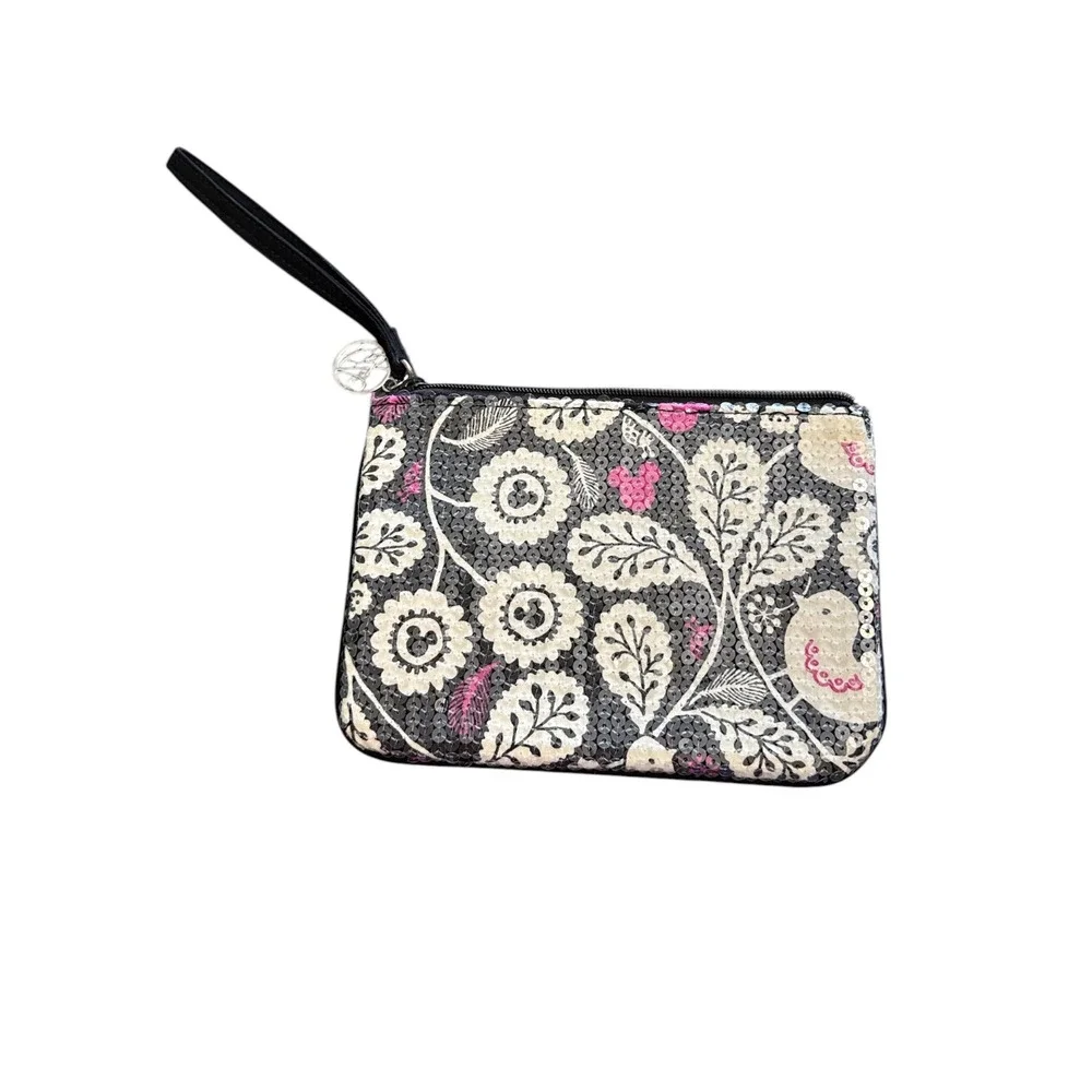 Vera Bradley Disney Parks Mickey Meets Birdie Sequin Wristlet Pouch Bag